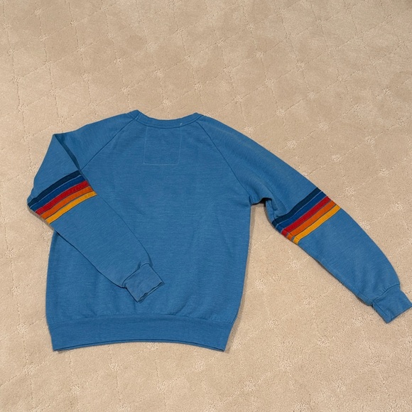 Aviator Nation Blue Crewneck with Multicolor Stripes - Picture 3 of 3